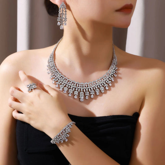 4-piece Bride Zirconia Jewelry Set