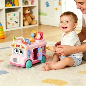 Multifunctional Busy Bus Toy for Toddlers